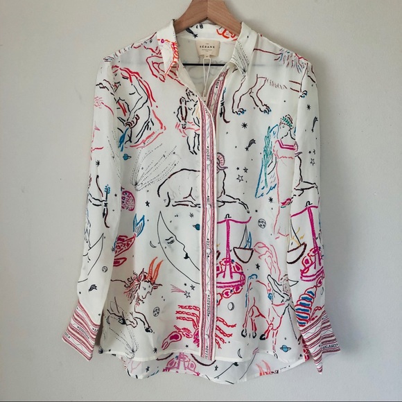 NWT Sézane Ann Astrology Blouse Size 38 - Picture 3 of 12